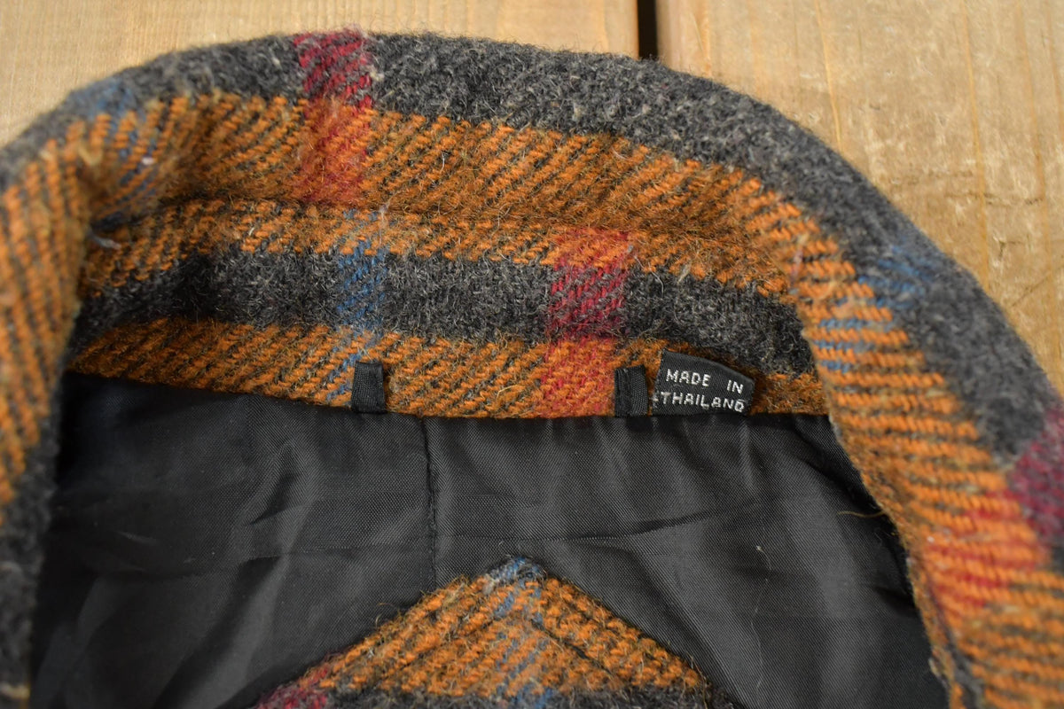 Vintage 1990s Members Only Plaid Wool Jacket Men's Medium