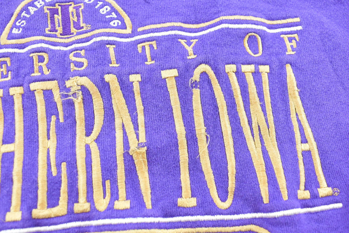 Vintage 1990s University Of Northern Iowa Panthers Embroidered Collegiate Crewneck Men's L