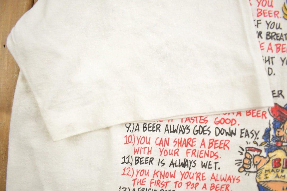 Vintage 1990s Funny Women Vs Beer Graphic T-Shirt Men's Small