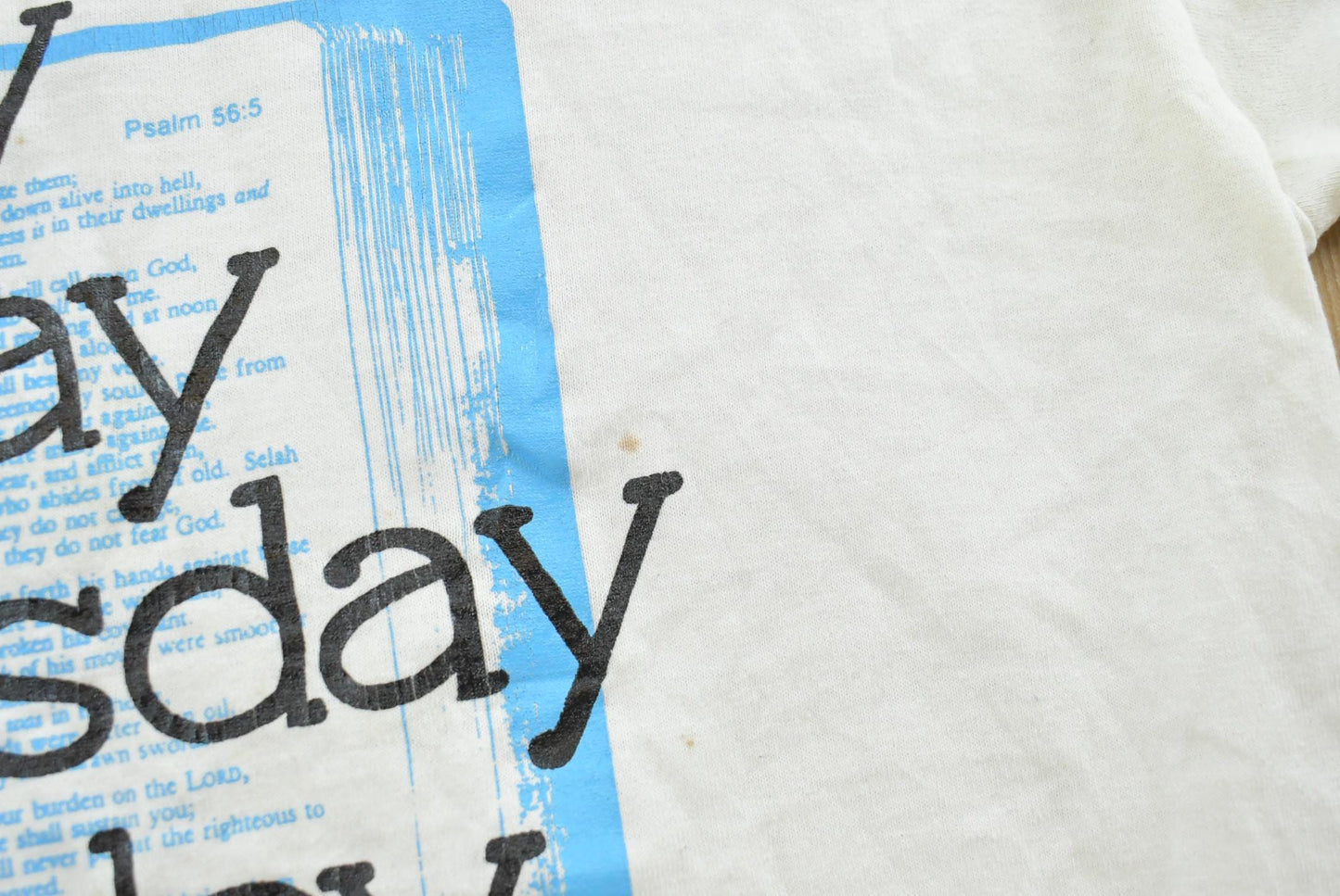 Vintage 1990 Bible Not Just for Sundays Scripture Wear Graphic T-Shirt Mens L