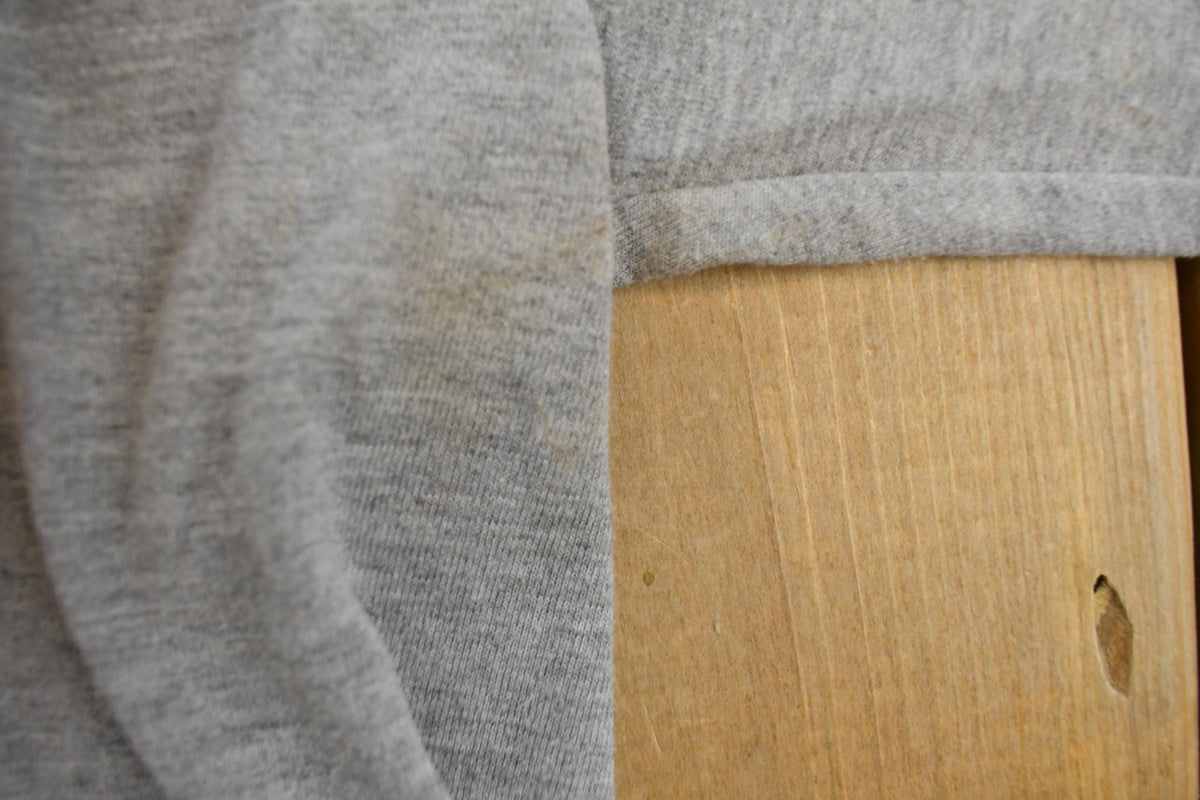 Vintage 1990 Army Heather Grey Mock Neck Long Sleeve T Shirt Men's M
