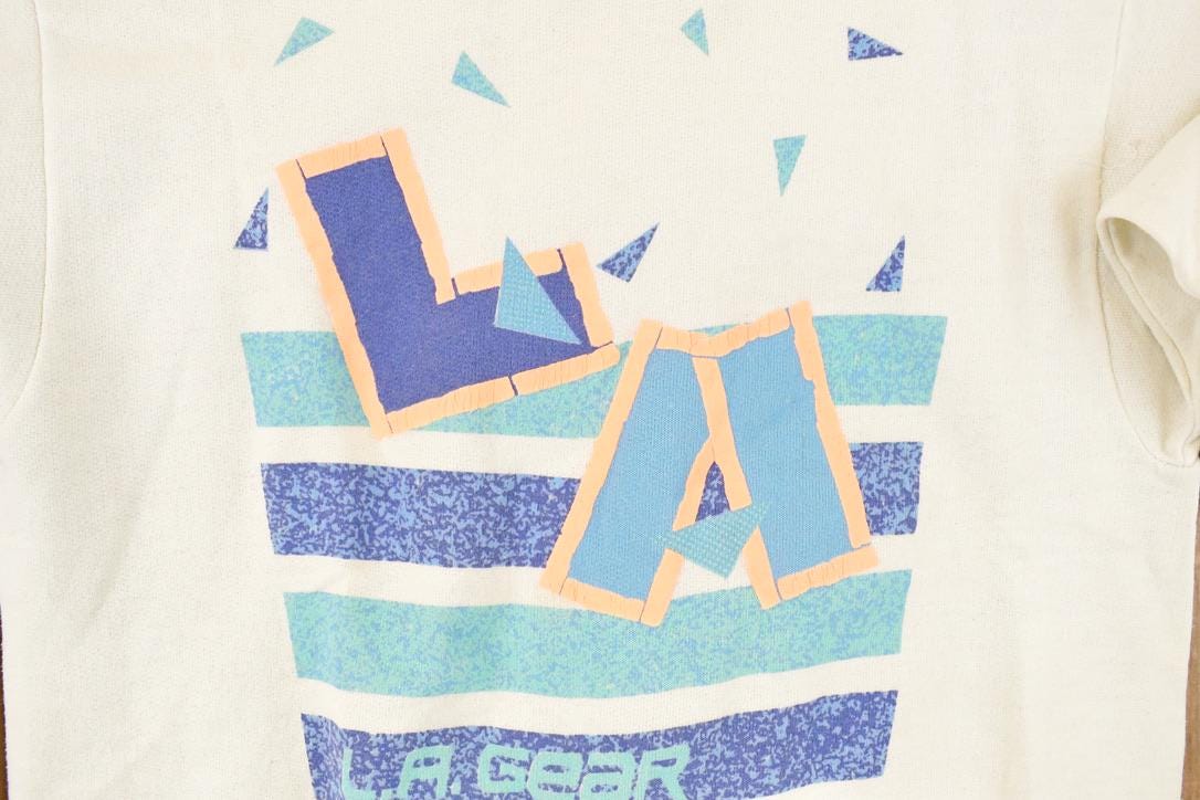 Vintage 1980s LA Gear Graphic Print Crewneck Sweatshirt Women's S