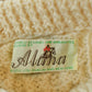 Vintage 1980s Alana Wool Cable Knit Button Up Cardigan Sweater Women's S