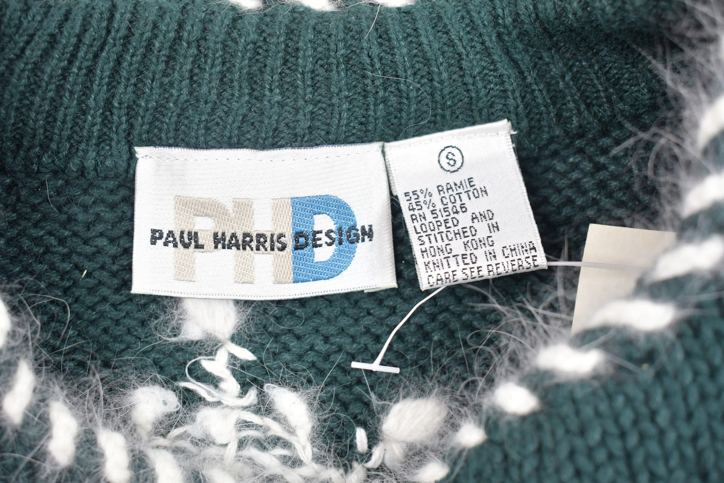 Vintage 1990s Paul Harris Knit Snowflakes Cardigan Sweater Women's S