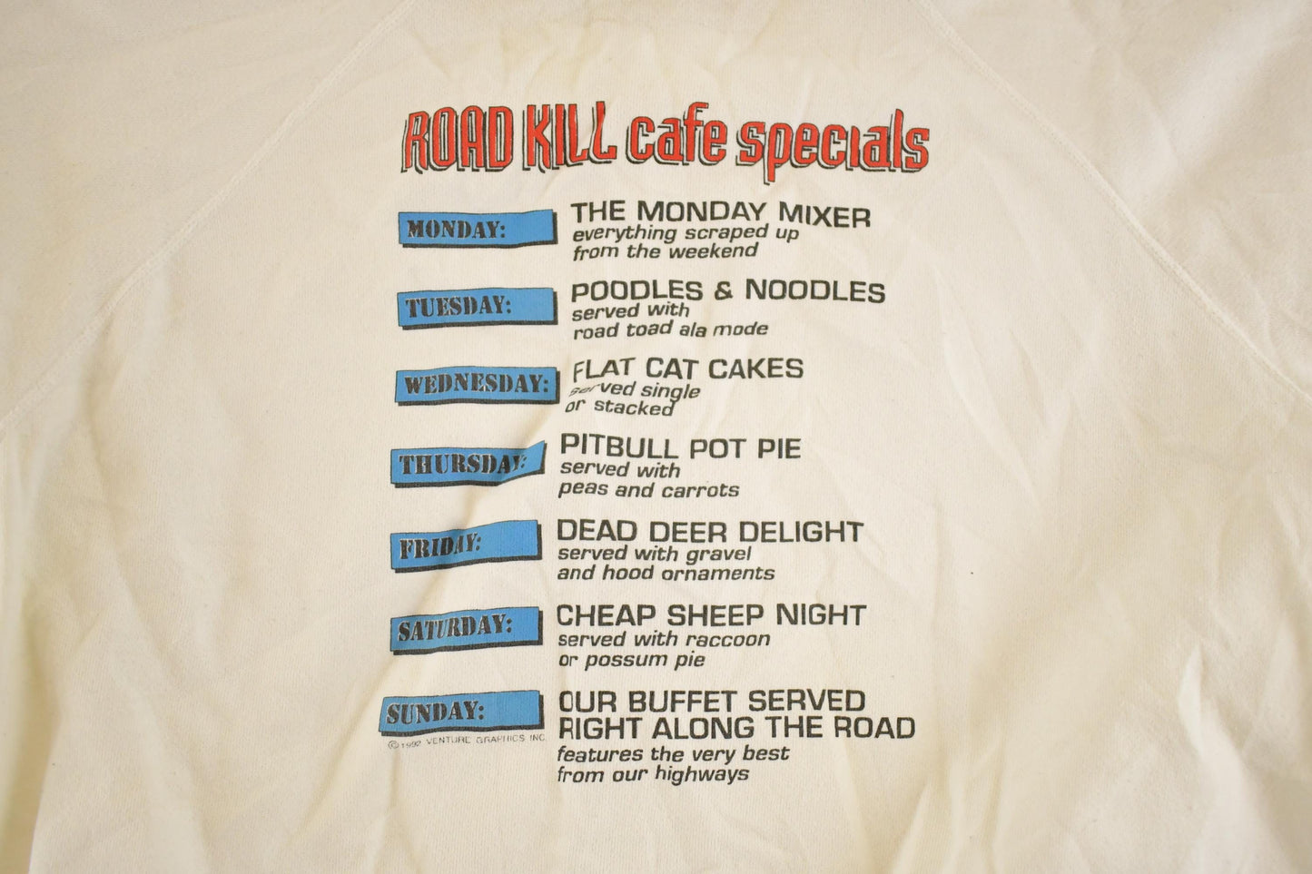 Vintage 1980s Roadkill Cafe Souvenir Crewneck Sweatshirt Mens M