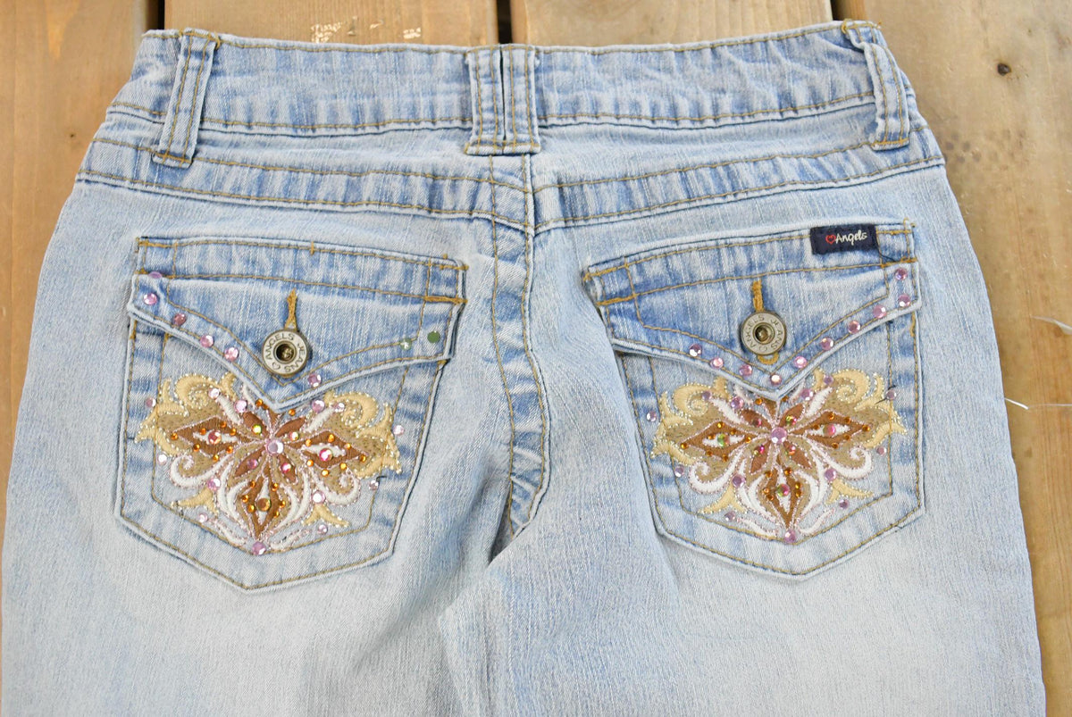 Vintage Y2K Angels Low Rise Flare Denim Jeans Women's 24 x 31.5