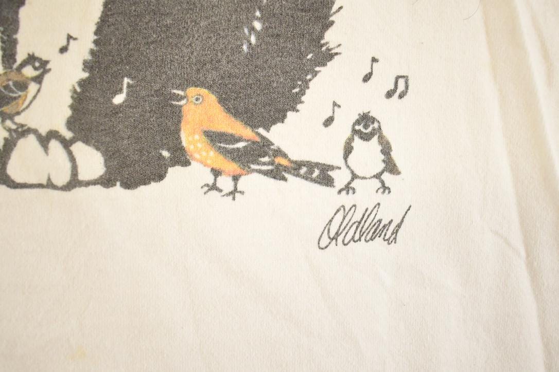Vintage 1990's Kitty Cat Bird Cute Souvenir Grandma T-Shirt Women's M