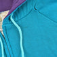 Vintage 1990s Northwest Territories Blank Blue Full Zip Thermal Lined Hoodie Sweatshirt Men's L
