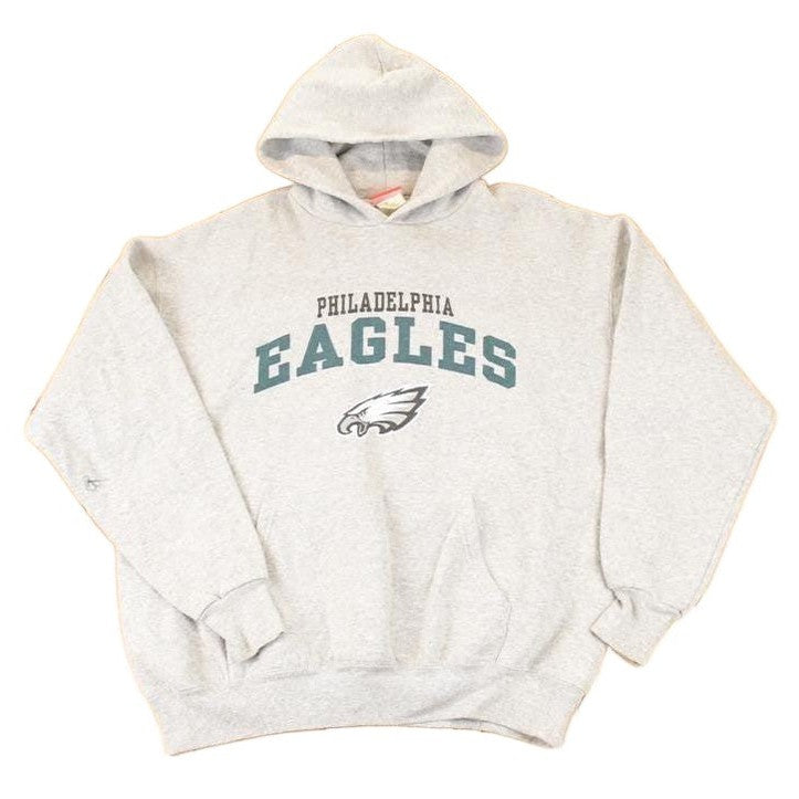 Vintage 1990's Philadelphia Eagles Graphic Print NFL Hoodie Sweatshirt Mens L