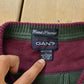 Vintage 1990s Gant Cable Knit V Neck Cricket Sweater Men's Large
