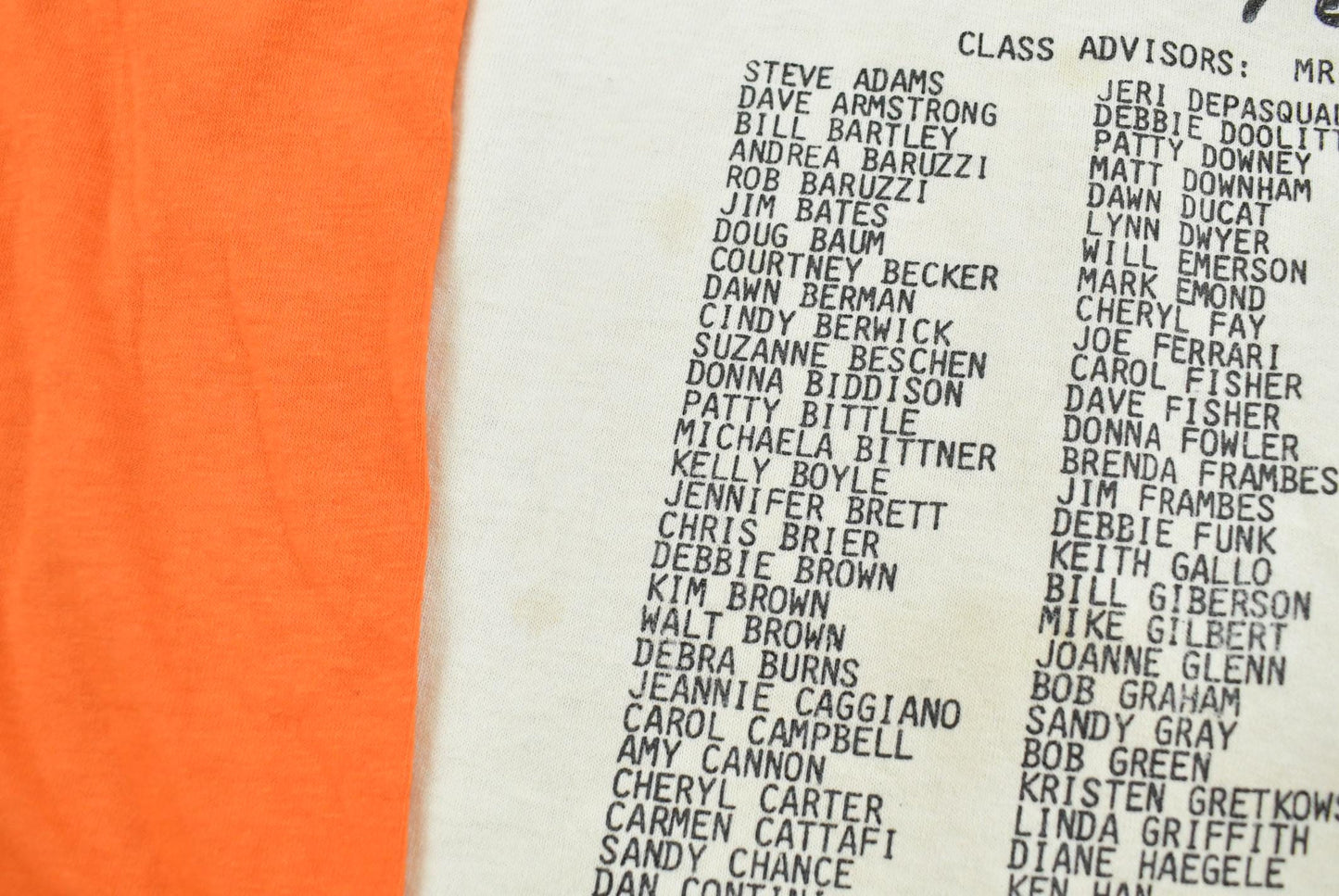 Vintage 1985 Pitman High School Class Of 85 Three Quarter Sleeve Raglan T Shirt Mens L