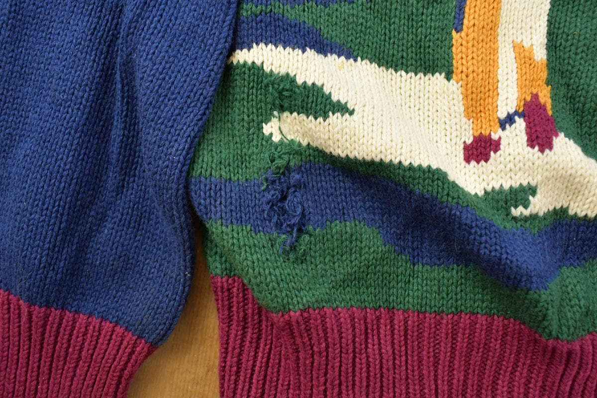 Vintage 1990s Context Golf Knit Cardigan Sweater Men's Large