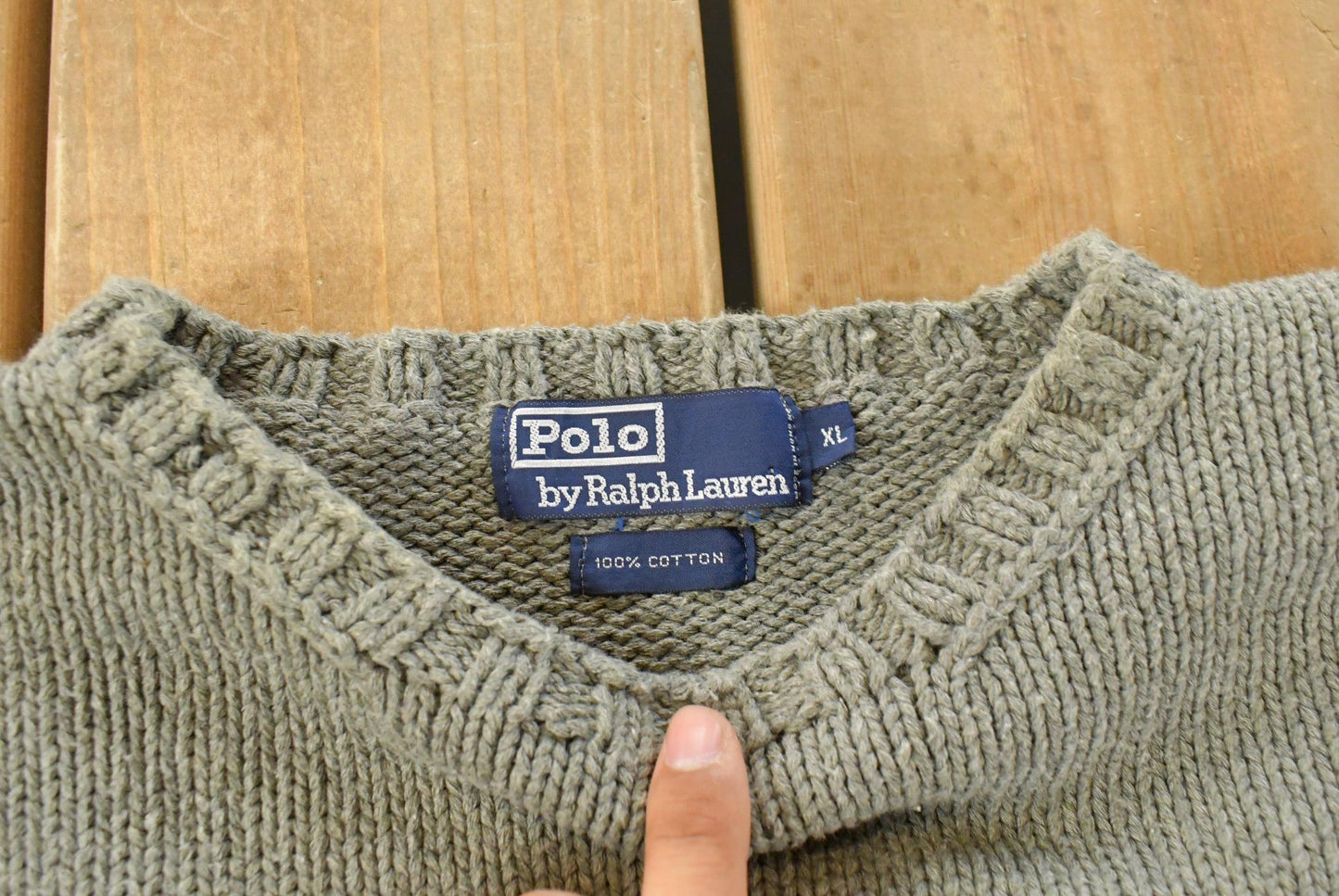Vintage 1990s Polo Ralph Lauren USA Flag Knit Sweater Men's XL