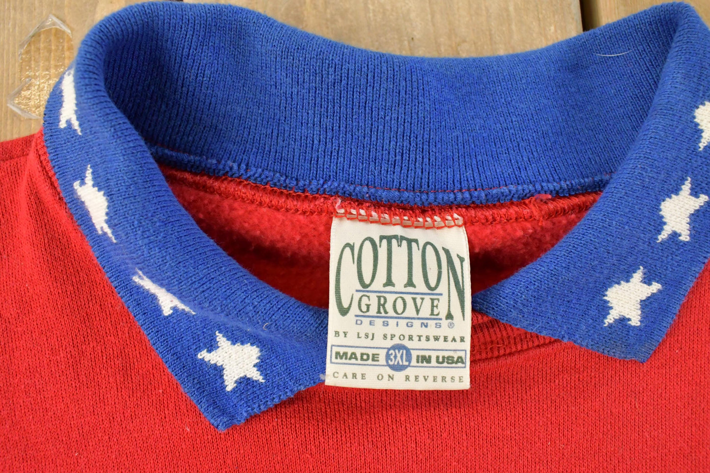 Vintage 1990s Cotton Grove Hearts Cute Collared Sweatshirt Women's 3XL
