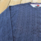 Vintage 1990s Tommy Hilfiger 3D Cotton Cable Knit Crest Logo Crewneck Sweater Men's L