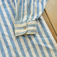 Vintage 1990s Fluid Blues Striped Flannel Hooded Button Up Shirt Mens XL