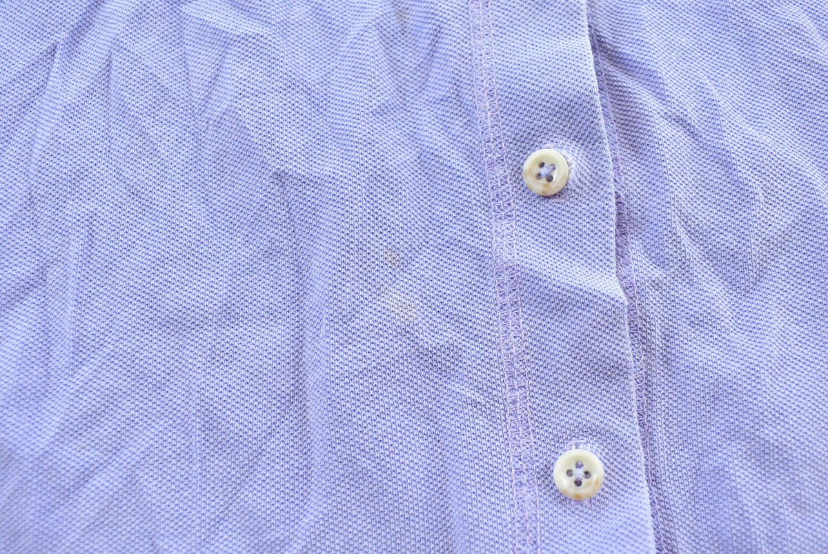 Vintage 1990s Eddie Bauer Light Purple Lilac Full Button Up Polo Shirt Women's L