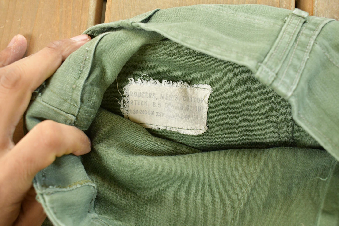 Vintage 1960s Military OG-107 Starched Sateen Fatigue Pants Men's 32 x 31