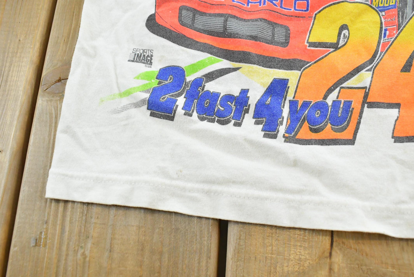 Vintage 1990s Jeff Gordon Dupont 2 Fast 4 You NASCAR Racing T-Shirt Youth 6