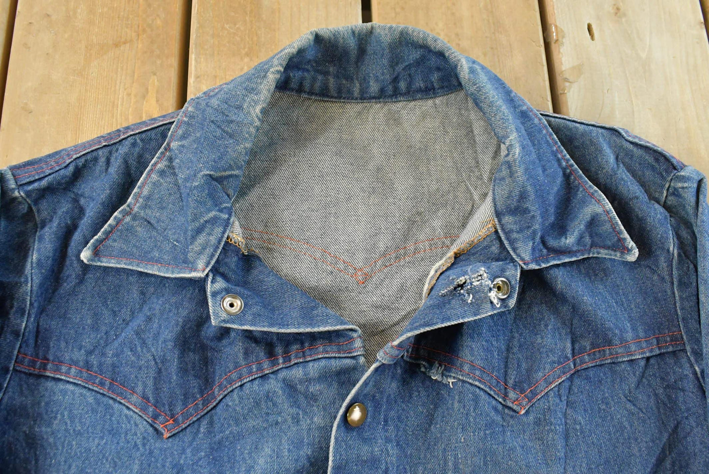 Vintage 1970s Western Wear Denim Jean Jacket Men's L