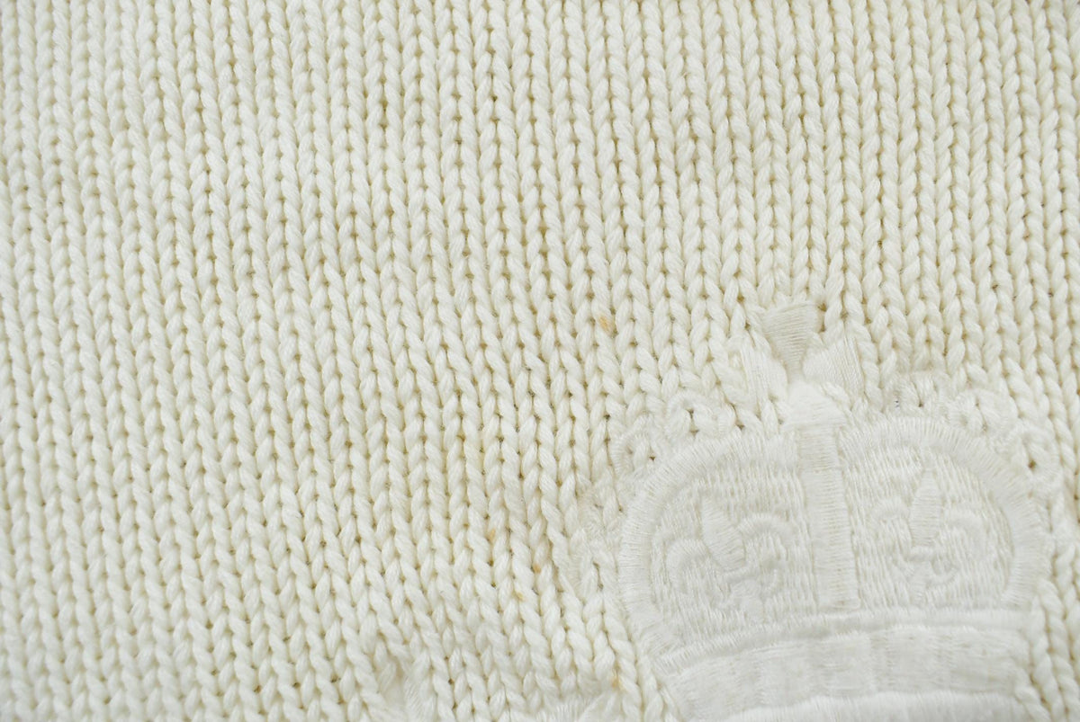 Vintage 1990s Polo Ralph Lauren Embroidered Crest Logo Cotton Knit Crewneck Sweater Women's M