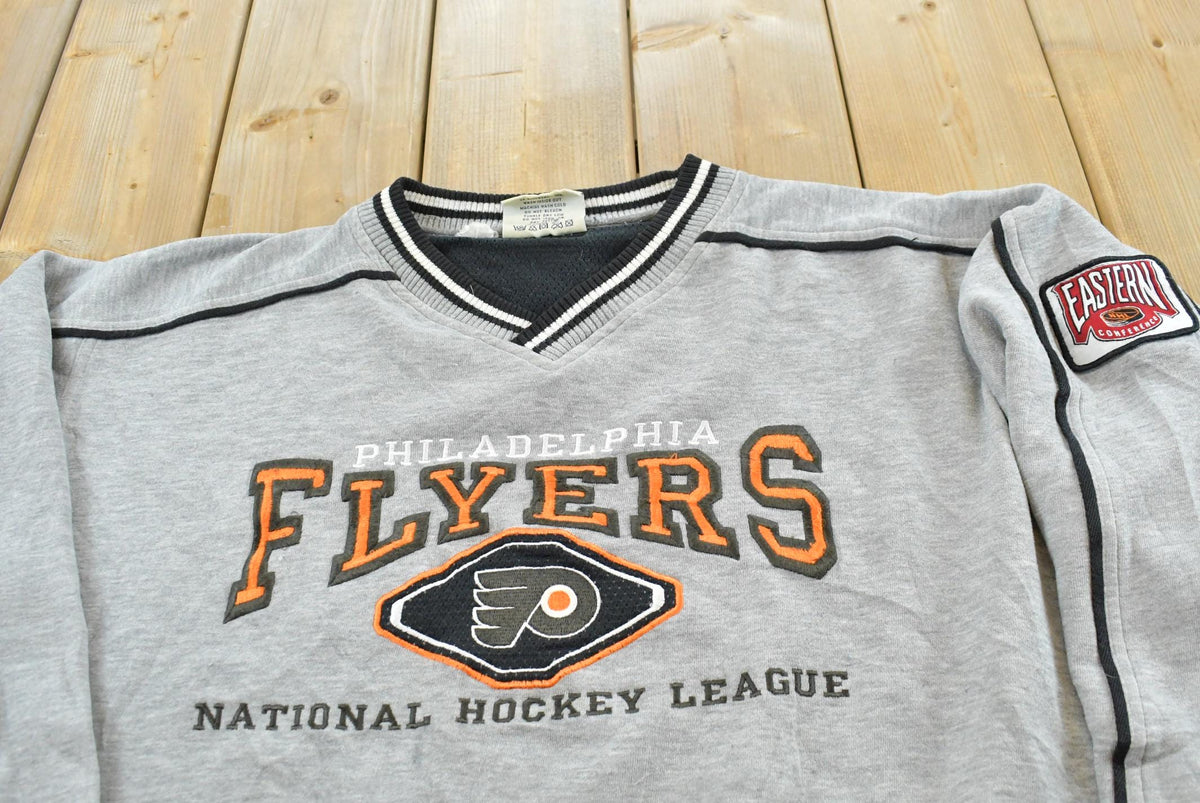 Vintage 1990s Philadelphia Flyers Lee Sport NHL Hockey V Neck Sweatshirt Men's XL