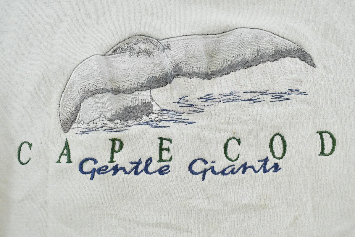 Vintage 1990s Cape Cod Gentle Giants Embroidered Whales Souvenir Crewneck Sweatshirt Men's XL