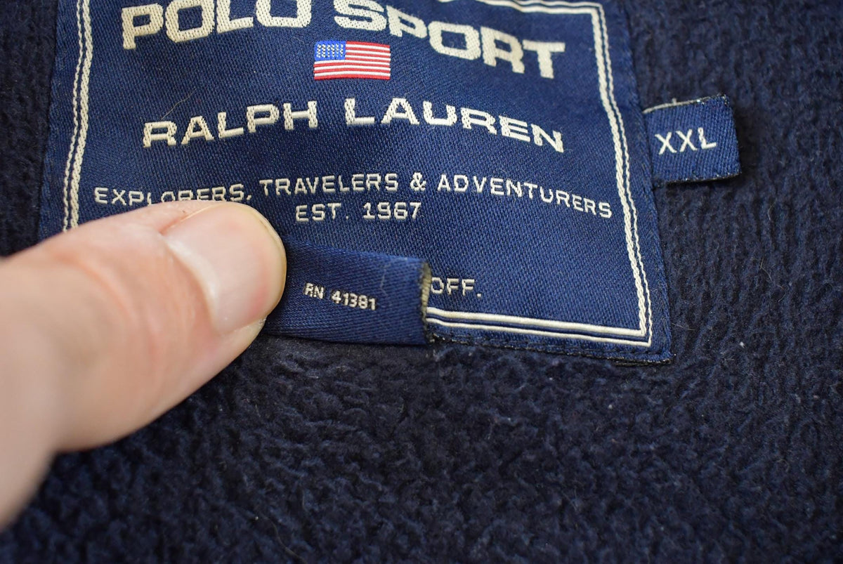 Vintage 2000s Polo Ralph Lauren Full Zip Up Fleece Sweater Men's 2XL