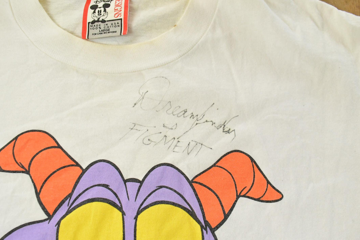 Vintage 1990s Figment Dragon Disney World Epcot Centre T-Shirt Men's L