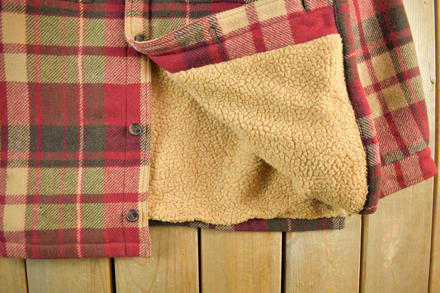 Vintage 1990s Abercrombie & Fitch Sherpa Lined Flannel Jacket Men's Large