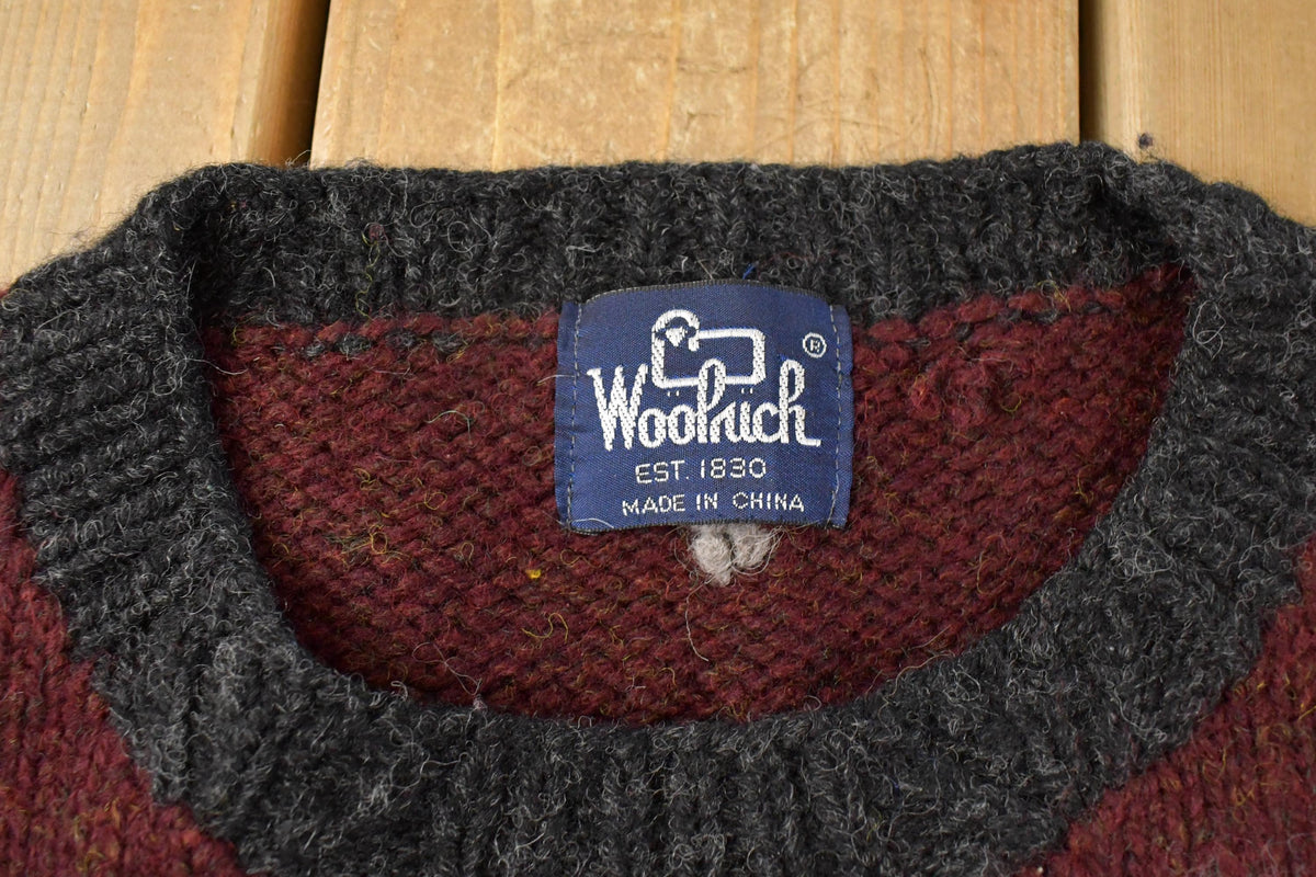 Vintage 1990s Woolrich Mallard Duck Wool Knit Sweater Men's Large