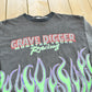 Vintage 1990s Grave Digger Flame AOP Monster Truck Graphic Long Sleeve T-Shirt Men's XL