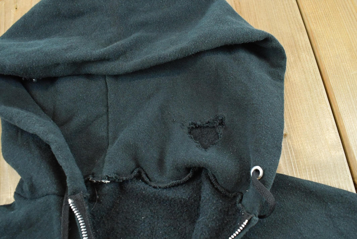 Vintage 2000s Black Blank Zip Up Hoodie Sweatshirt Men's L