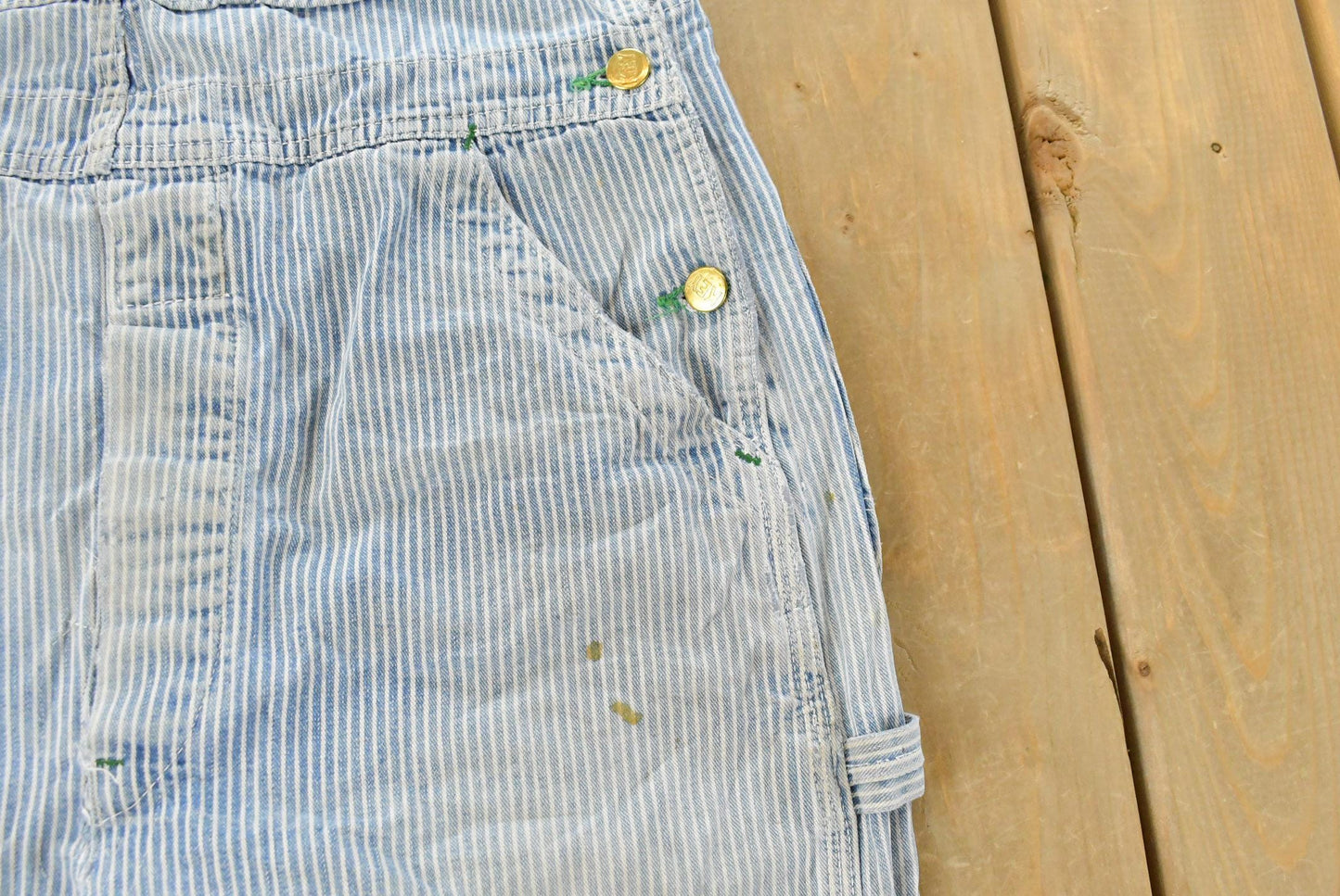 Vintage 1990s Key Imperial Striped Denim Overalls Men's 36 x 27