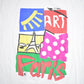Vintage 1990s Paris Art Graphic T Shirt Men's Medium