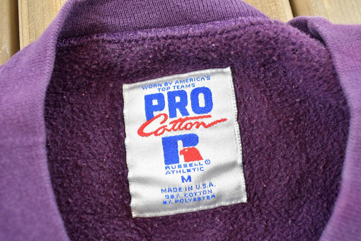 Vintage 1990s Russell Athletics Pro Cotton Purple Blank Reverse Weave Style Crewneck Sweatshirt Men's M