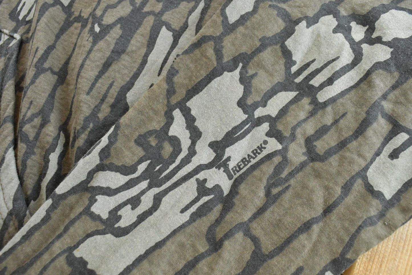 Vintage 1990s Ace Sportswear Realtree Trebark Camo Full Zip Graphic Fleece Lined Hoodie Sweatshirt Men's M