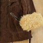 Vintage 1980s The Tannery Shearling Suede Leather Coat Women's S