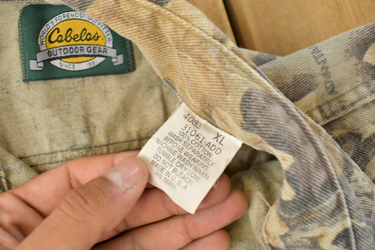 Vintage 1990s Cabela's Tree Camo Button Up Shirt Men's XL