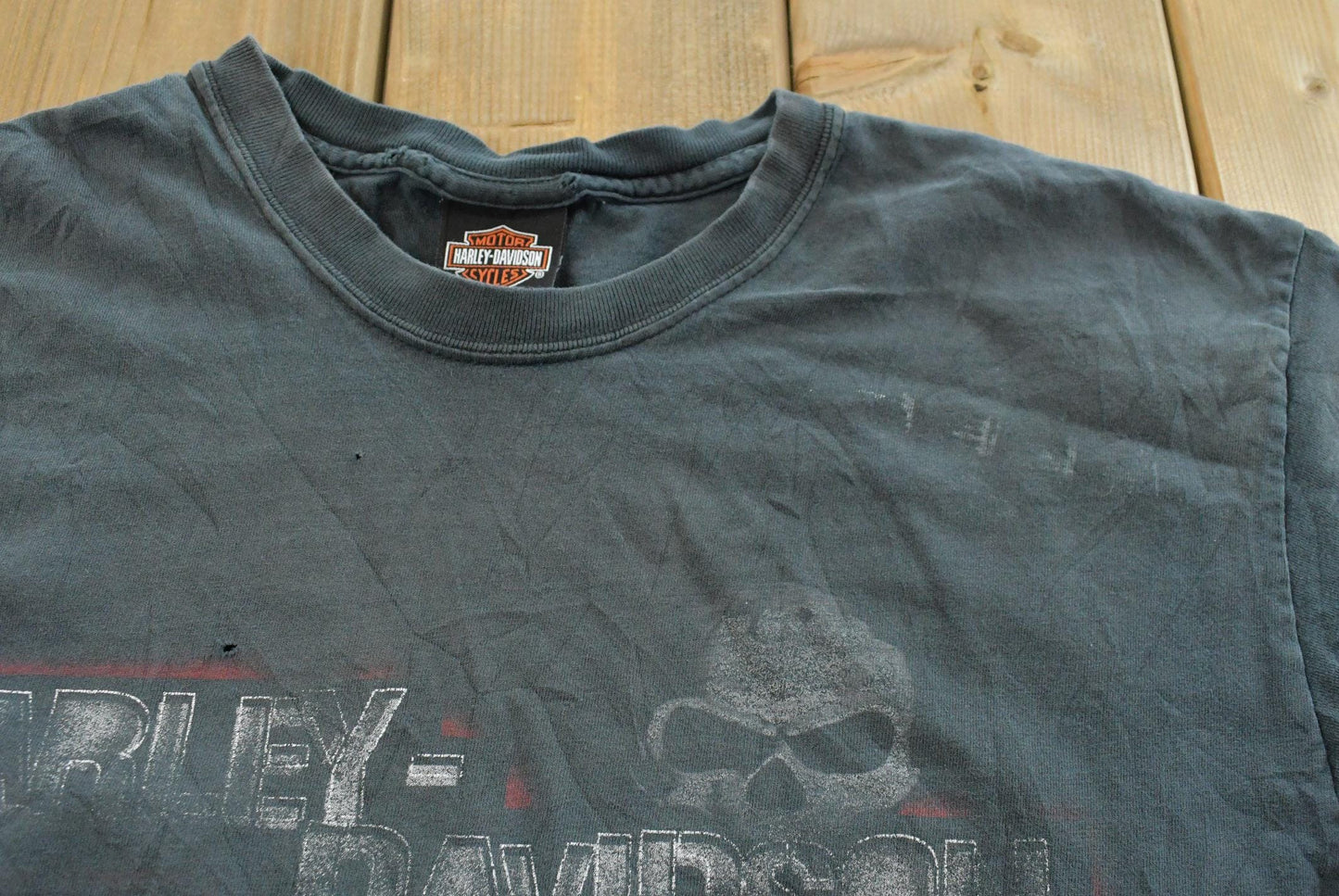 Vintage 2004 Harley Davidson Motorcycles Skull T-Shirt Men's L