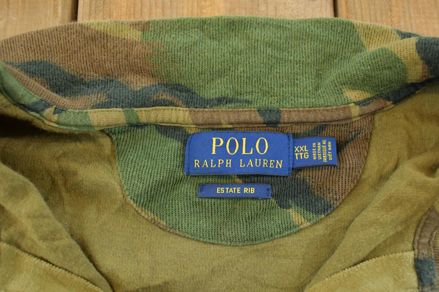 Vintage 2000s Polo Ralph Lauren Camo Quarter Zip Sweatshirt Men's 2XL
