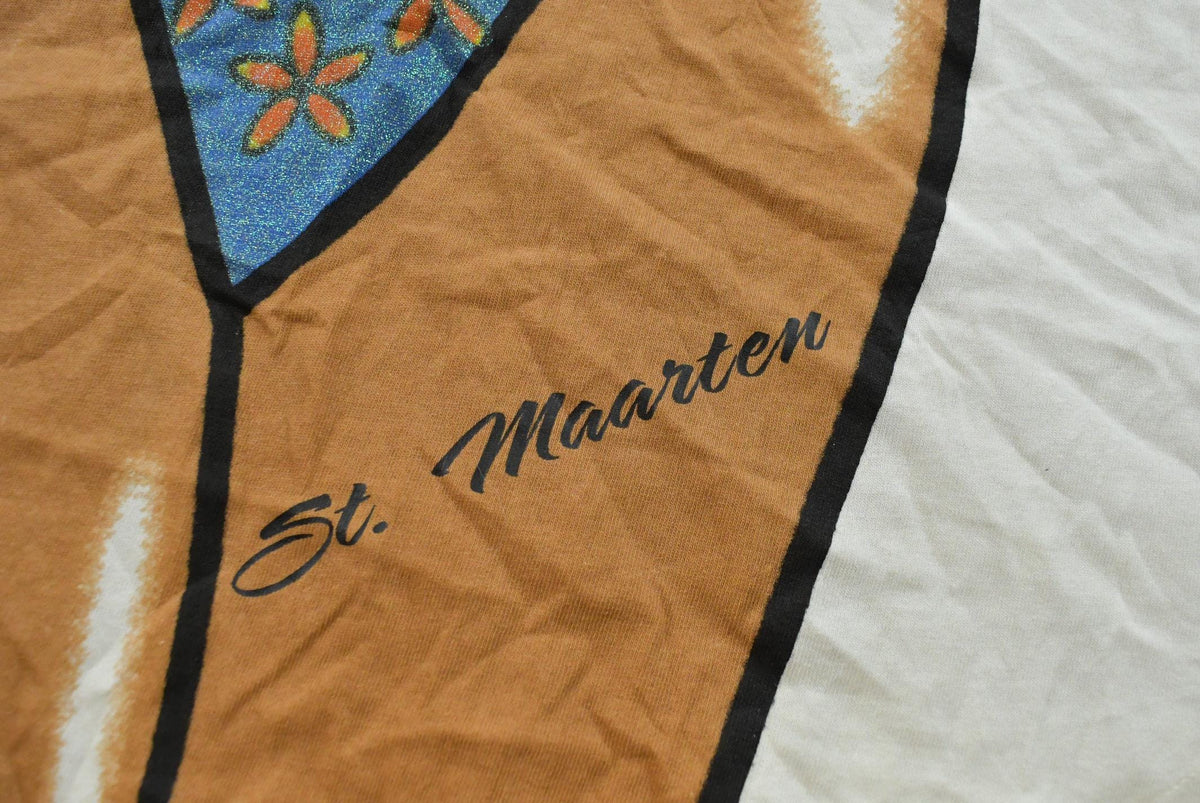 Vintage 1990s Bikini Dress St Maarten Glitter Bikini Swim T-Shirt Women's 3XL