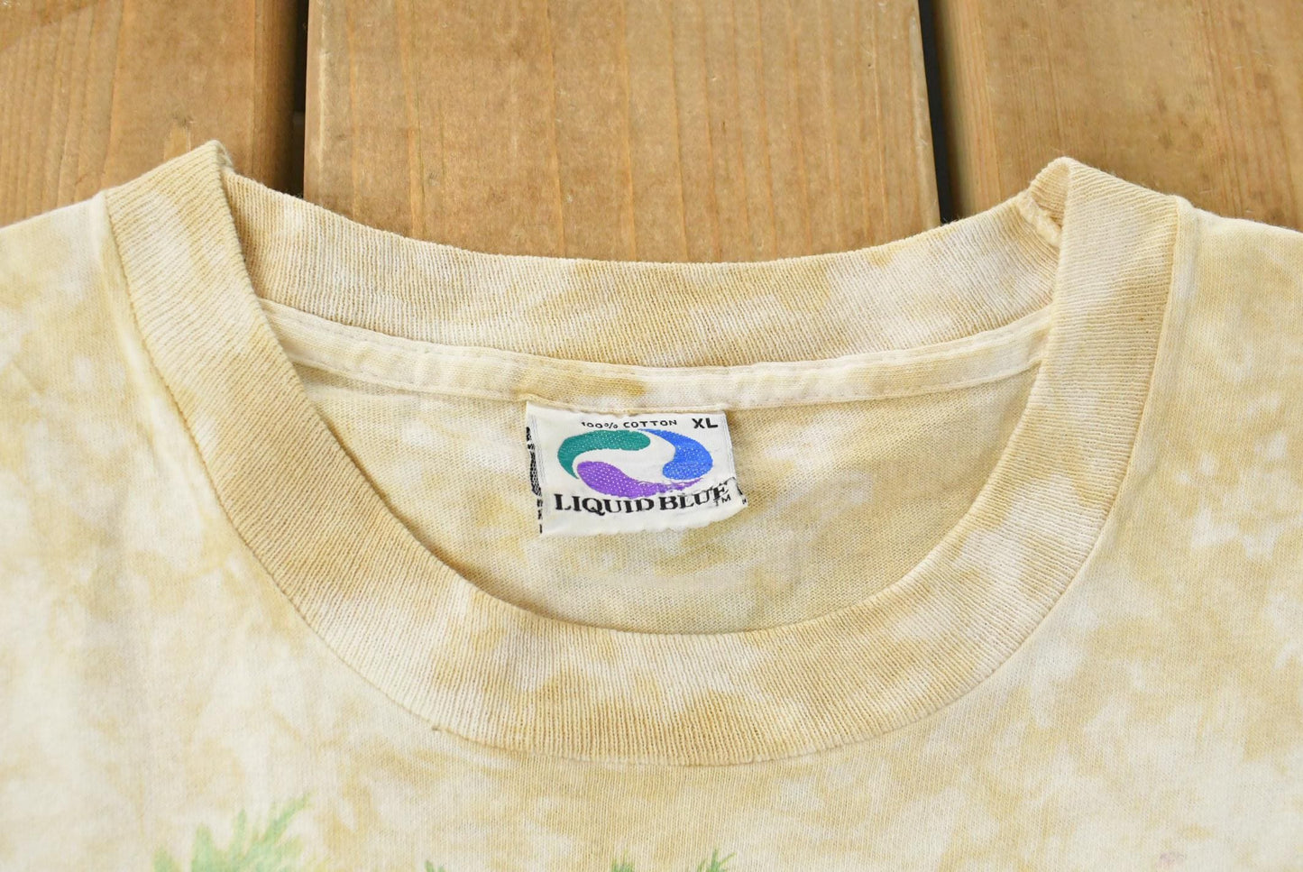 Vintage 1990s Preserve Paradise Rainforest Liquid Blue Graphic T-Shirt Men's XL