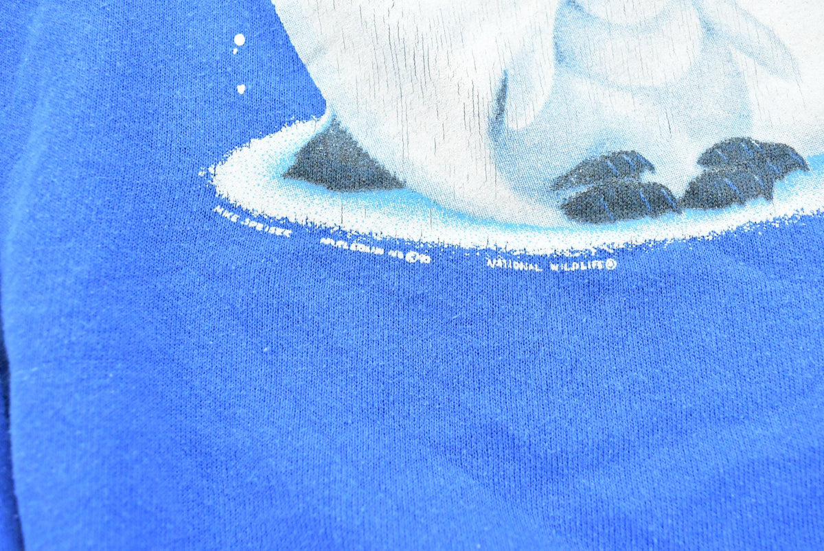 Vintage 1990s Peace On Earth Penguins Arctic Sweatshirt Men's M / 90s Streetwear / Made in USA / Nature Animal Outdoors