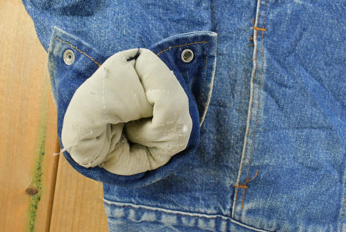 Vintage 1980s Wrangler Western Wear Blanket Lined Denim Jean Jacket Men's XL