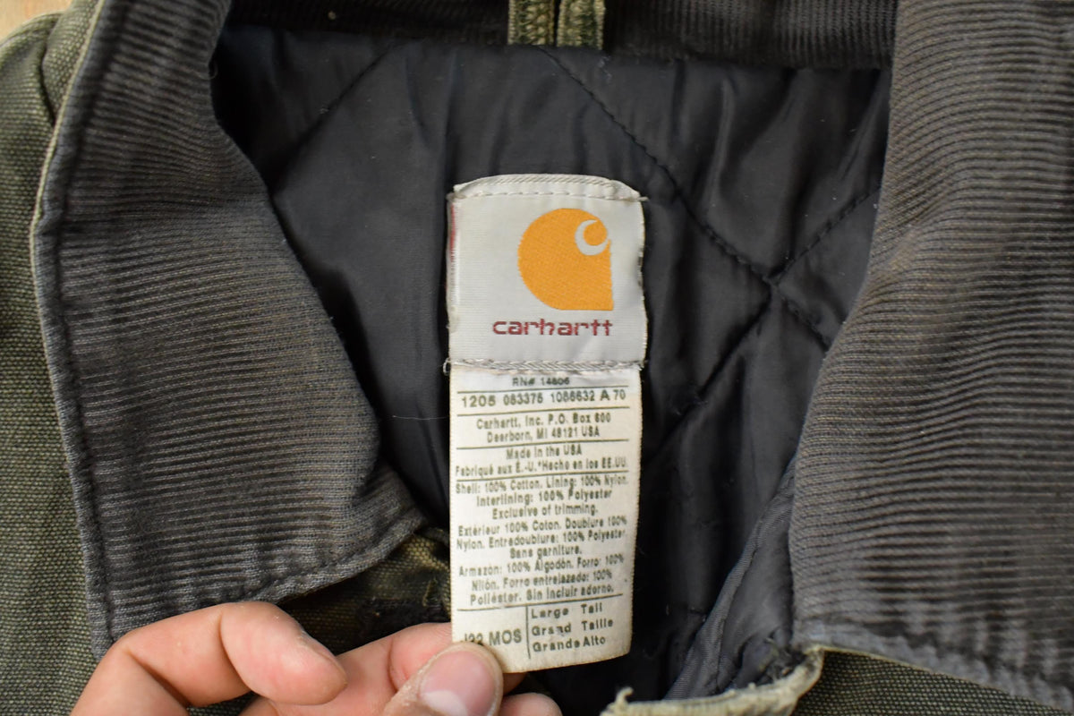 Vintage 1990s Thrashed Carhartt Arctic Quilt Traditional Jacket Men's L Tall