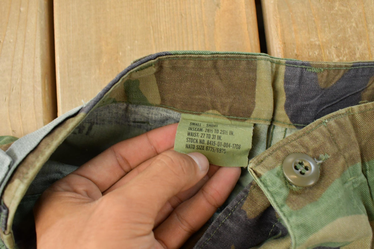 Vintage 2000s Starched Army Military Woodland Camo Cargo Pants Men's S