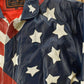 Vintage 1990s Leather World By Lucky Leather American Flag USA Leather Jacket Men's 2XL