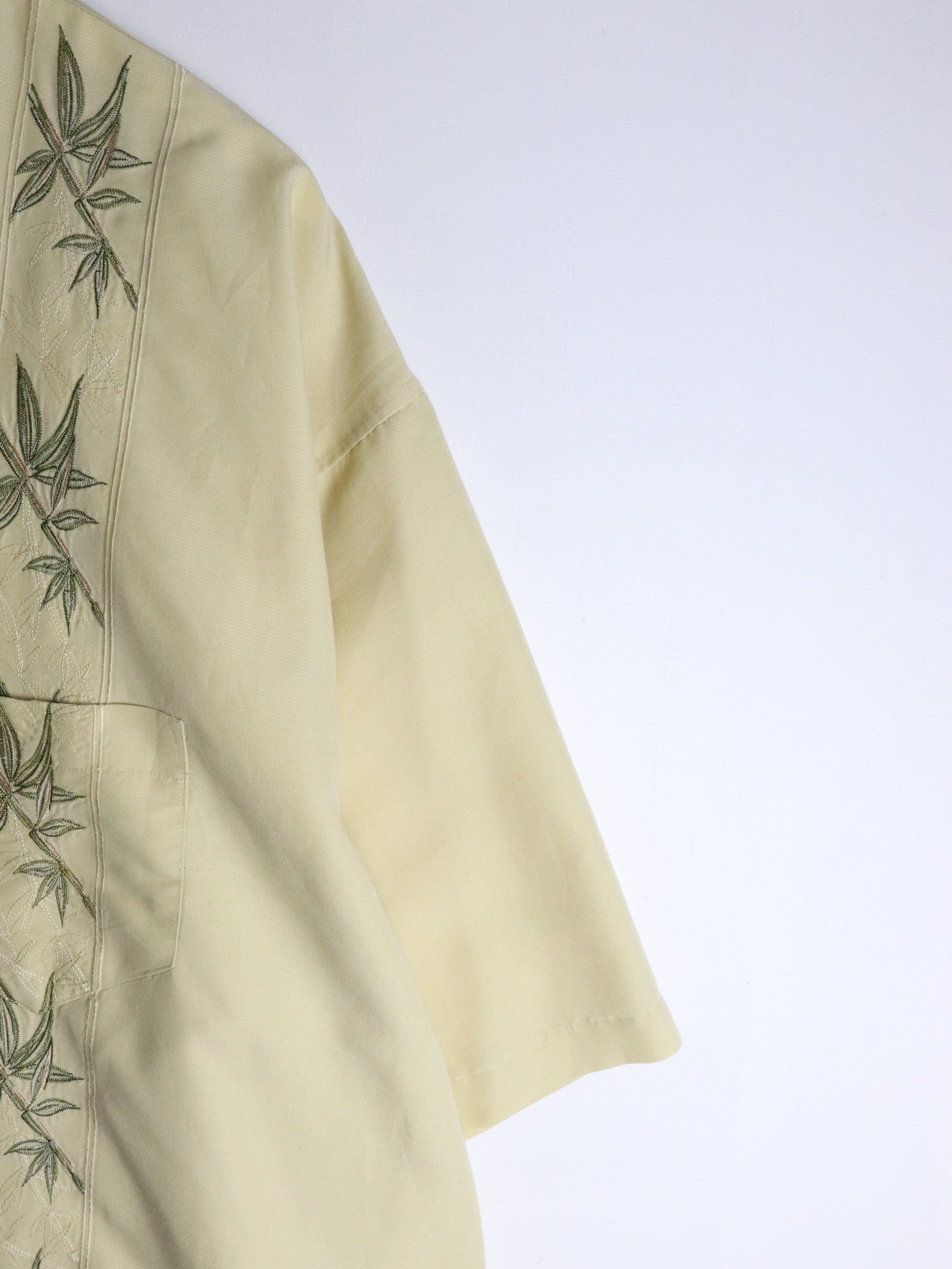 Bamboo Cay Shirt Mens XL Yellow Hawaiian from propervintagecanada