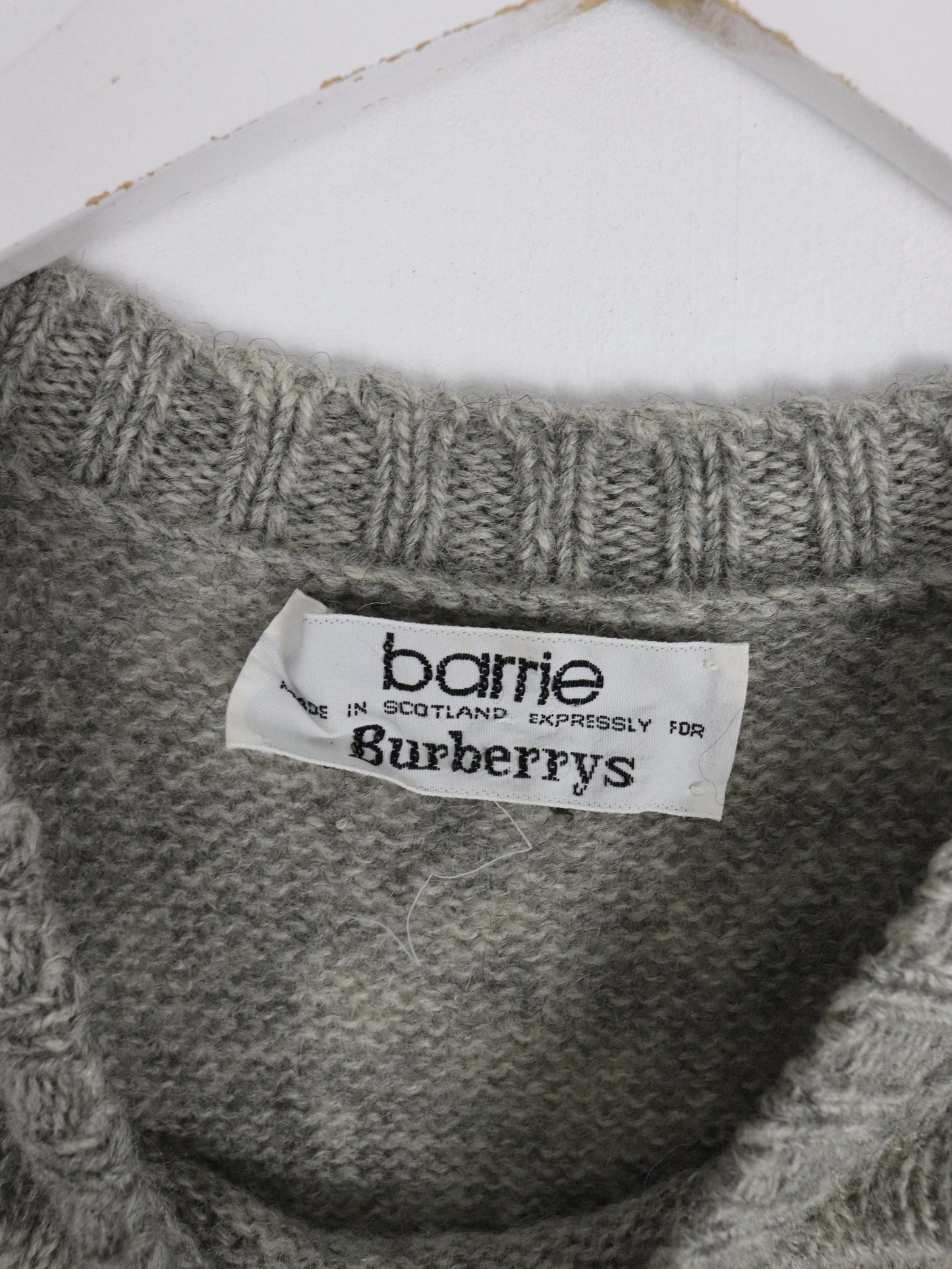 Barrie Burberry's Sweater Mens Medium Grey Wool Knit